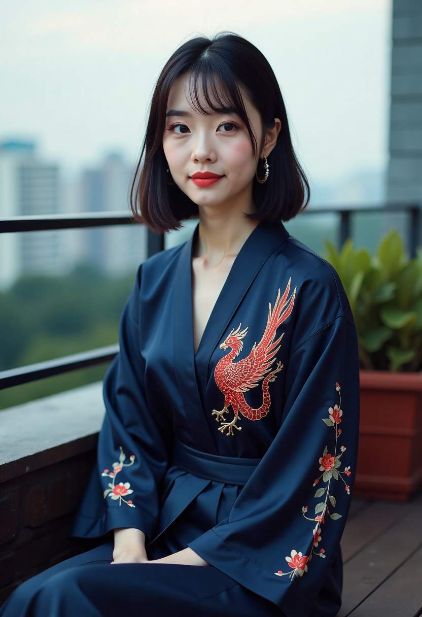 一家人坐在沙发上看旧照片